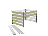 Präsentation des Aluminium Natur Komposters, Abmessungen 150x110 cm, stabil, umweltfreundlich und die ideale Wahl für nachhaltige Gartenpflege.